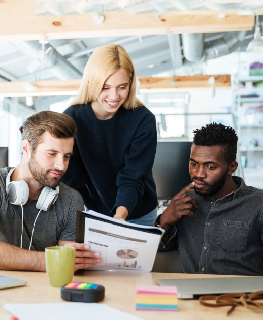 Web development team at work
